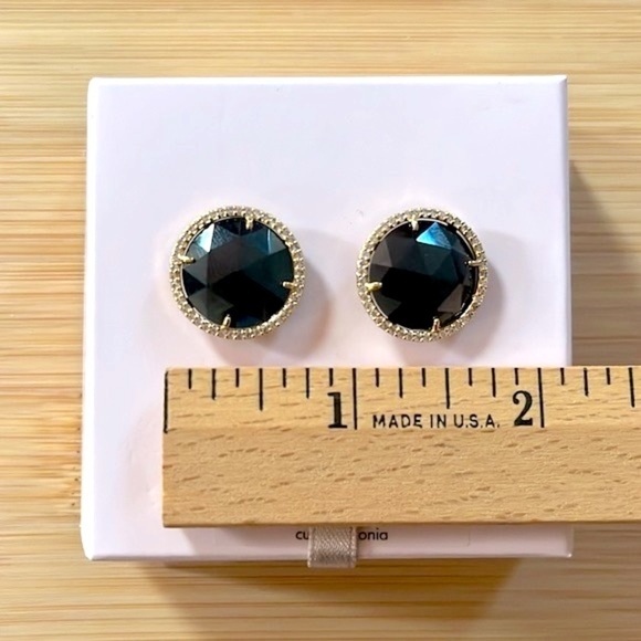 Brand New KATE SPADE She Has Spark Goldtone Metal & Black Crystal Stud Earrings - Picture 6 of 12